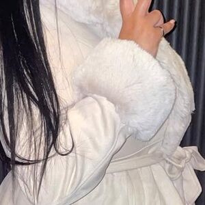 Elegant Cream Teddy Jacket for Women